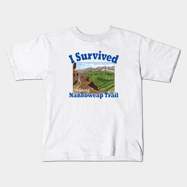 I Survived Nankoweap Trail, Arizona Kids T-Shirt by MMcBuck